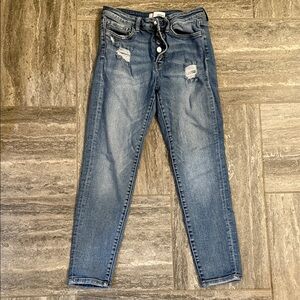 Classic Blue Distressed Skinny Jeans